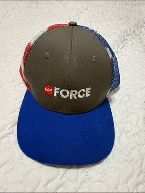 GAF Force Trucker Hat American Flag Mesh Red, White & Blue SnapBack Adjustable